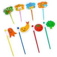 Ozdobne wykałaczki, pikery 8 sztuk - FLAGI ZE ZWIERZĄTKAMI