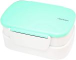 Dwupoziomowy, japoński lunchbox o pojemności 1,3 litra - widelec i przegródka w zestawie - Light Blue