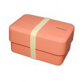 Japoński, dwupoziomowy bento box o pojemności 0,9 litra Rectangle - Coral