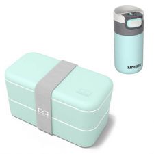 Zestaw "I love matcha" lunchbox Monbento Original Matcha + kubek termiczny Kambukka Etna 300 ml