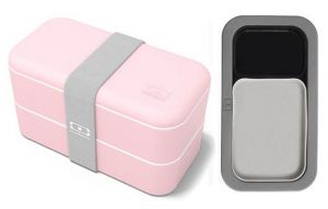 Zestaw Lunchbox Monbento Original Litchi + zestaw 3 foremek/przegródek