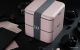 MONBENTO Square Collection Litchi - pastelowo różowy lunchbox