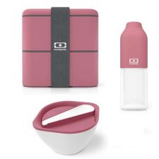 Zestaw Monbento Blush: MB Square + Lib + bidon Positive M
