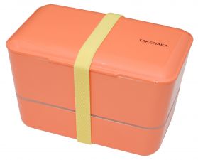 Bento box Takenaka Expanded Double Coral 1,15 litra + widelec i przegródka w zestawie