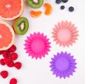 Zestaw 3 okrągłych, silikonowych pojemniczków do lunchboxów Yumbox - Pink
