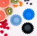 Zestaw 3 okrągłych, silikonowych pojemniczków do lunchboxów Yumbox - Blue
