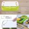 Lunchbox z 5 przegródkami i sztućcami w zestawie - Eseasons 5 Green 1,3 listra