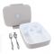 Lunchbox z 5 przegródkami i sztućcami w zestawie - Eseasons 5 Grey 1300 ml