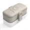 Dwupoziomowy lunchbox z 4 przegródkami i ze sztućcami w zestawie - Warm Grey 1,2