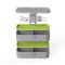 Dwupoziomowy lunchbox z 4 przegródkami i sztućcami w zestawie - Dark Grey Green 1,2 l