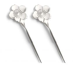 Ozdobne wykałaczki, pikery ze stali nierdzewnej - zestaw Kwiaty 2 sztuki LEKKABOX