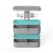Dwupoziomowy lunchbox z 4 przegródkami i sztućcami w zestawie - Eseasons Dark Grey Blue 1,2 l