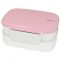 Dwupoziomowy, japoński lunchbox o pojemności 1,3 litra - widelec i przegródka w zestawie - Candy Pink