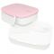Dwupoziomowy, japoński lunchbox o pojemności 1,3 litra - widelec i przegródka w zestawie - Candy Pink