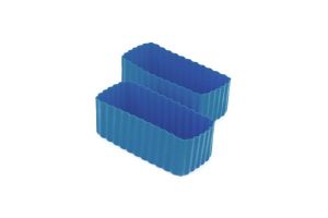 Zestaw 2 silikonowych pojemniczków do Little Lunch box'ów Rectangle - Medium Blue