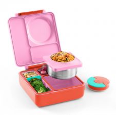 Omiebox lunchbox z termosem - bento z przegródkami dla dzieci 1,35 litra - Pink Berry