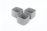 Zestaw 3 kwadratowych, silikonowych pojemniczków do Little Lunch box - Square Grey