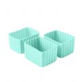 Zestaw 3 kwadratowych, silikonowych pojemniczków do Little Lunch box - Small Rectangle Mint