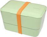 Bento box Takenaka Expanded Double Pistachio Green 1,15 litra + widelec i przegródka w zestawie