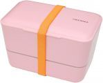Bento box Takenaka Expanded Double Candy Pink 1,15 litra + widelec i przegródka w zestawie