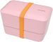 Bento box Takenaka Expanded Double Candy Pink 1,15 litra + widelec i przegródka w zestawie