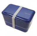 Bento box Takenaka Expanded Double Navy 1,15 litra + widelec i przegródka w zestawie