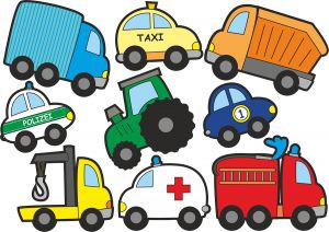 Wodoodporne, odblaskowe naklejki ma lunchbox - Auta