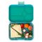 Duży, szczelny lunchbox z 4 przegródkami - Yumbox Tapas Antibes Blue Flamingo