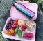 Zestaw 2 prostokątnych silikonowych pojemniczków do lunchboxów - Pastell