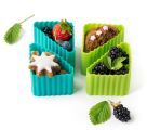 Zestaw 4 trójkątnych silikonowych pojemniczków do lunchboxów - Petrol/Apfel