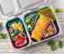 Zestaw 4 trójkątnych silikonowych pojemniczków do lunchboxów - Rosa/Flieder
