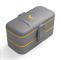 Dwupoziomowy lunchbox z 4 przegródkami i sztućcami w zestawie - Eseasons Dark Grey Orange 1,2 l