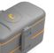 Dwupoziomowy lunchbox z 4 przegródkami i sztućcami w zestawie - Eseasons Dark Grey Orange 1,2 l
