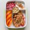 Lunchbox z 5 przegródkami i sztućcami w zestawie - Eseasons 5 Dark Grey Green 1,3 litra