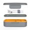 Lunchbox z 5 przegródkami i sztućcami w zestawie - Eseasons 5 Dark Grey Orange 1,3 litra