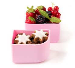 Zestaw 2 dużych silikonowych pojemniczków do lunchboxów - Rose