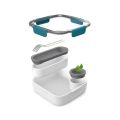 Płaski lunchbox Black Blum 1 litr z widelcem i pojemniczkami
