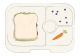Yumbox Panino Wow Red lunchbox dla dzieci z 4 przegródkami - Shark