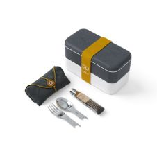 Zestaw - bento lunch box MONBENTO Original + sztućce 3w1 Opinel i serwetka-etui Opinel (edycja limitowana)