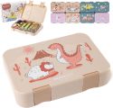 BEARFOOT bento lunchbox z 4/6 przegródkami dla dzieci 650 ml - Dino (modułowy Yumbox)