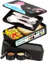 Umami - szczelny bento lunch box 1,2 l Fuji Mount + sztućce, przegródki i pojemniczki w zestawie