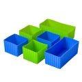 Zestaw 6 prostokątnych i kwadratowych silikonowych pojemniczków do lunchboxów - Yumbox Green/Blue
