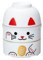 Tradycyjny bento box Manekineko Kokeshi - biały 640 ml