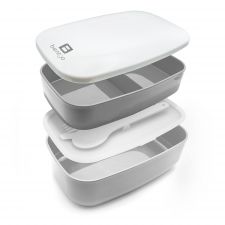 BENTGO bento box, lunchbox ze sztućcami - popielaty