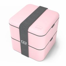 MONBENTO Square Collection Litchi - pastelowo różowy lunchbox
