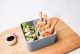 MONBENTO Square Coton (jasno-szary) - dwupoziomowy lunchbox (Made in France)
