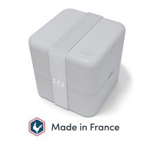 MONBENTO Square Coton (jasno-szary) - dwupoziomowy lunchbox (Made in France)
