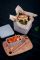 MONBENTO Square Coton (jasno-szary) - dwupoziomowy lunchbox (Made in France)