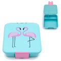 Duży lunch box, pojemnik na żywność dla dzieci z 3 przegródkami - Flamingo