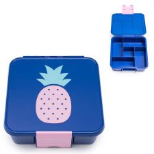 Duży pojemnik śniadaniowy, lunch box dla dzieci z 5 przegródkami - Ananas